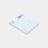 Blauwe Waterverf Floral Design, gevoerd Post-it® Notes (Schuin)