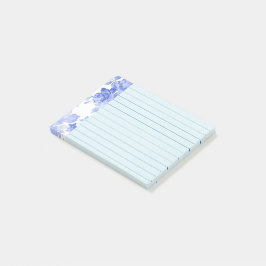Blauwe Waterverf Floral Design, gevoerd Post-it® Notes