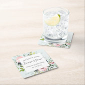 Blauwe Waterverf Floral Forever begint morgen Kartonnen Onderzetters (Insitu)