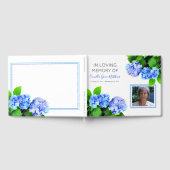 Blauwe Waterverf Floral Foto Bereavement | Begrafe Gastenboek (Volledig)