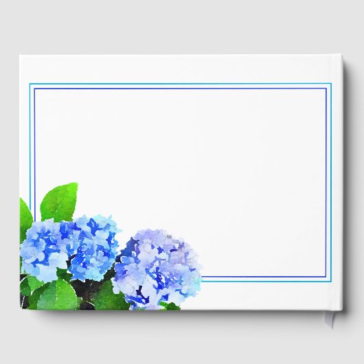 Blauwe Waterverf Floral Foto Bereavement | Begrafe Gastenboek (Achterkant)