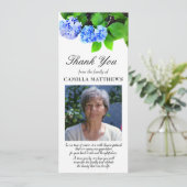 Blauwe Waterverf Floral Foto Bereavement Hartelijk (Staand voorkant)