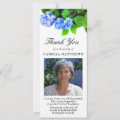 Blauwe Waterverf Floral Foto Bereavement Hartelijk (Voorkant)