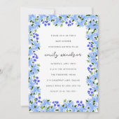 Blauwe Waterverf Floral Garden Baby shower Kaart (Voorkant)