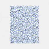 Blauwe Waterverf Floral Garden Fleece Blanket (Voorkant)