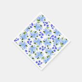 Blauwe Waterverf Floral Garden Servet (Hoek)