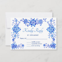 Blauwe Waterverf Floral Garland Wedding