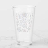 Blauwe Waterverf Floral Glass Cup Glas (Achterkant)