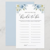 Blauwe Waterverf Floral hoe oud was het spel (Voorkant / Achterkant)