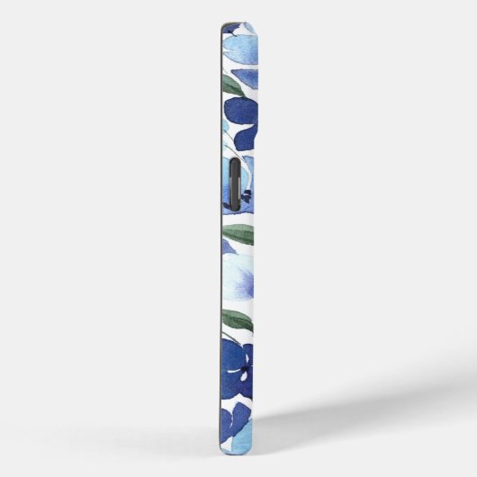 Blauwe Waterverf Floral iPhone / iPad case (Achterkant / Rechts)