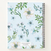  Blauwe Waterverf Floral Notitieboek (Achterkant)