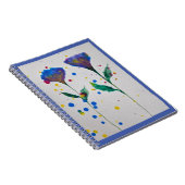 Blauwe Waterverf Floral Notitieboek (Rechterzijde)