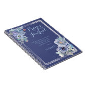 Blauwe Waterverf Floral Psalm Name Prayer Journal Notitieboek (Rechterzijde)