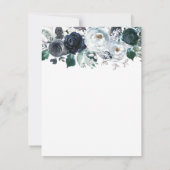 Blauwe Waterverf Floral Religious Cross Bedankkaart (Achterkant)