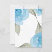 Blauwe Waterverf Floral Save The Date (Achterkant)