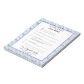 Blauwe Waterverf Floral School Note 1 Notitieblok (Linkerzijde)