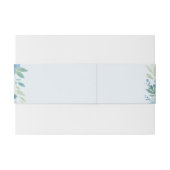 Blauwe Waterverf Floral sierlijke botanische bruil Uitnodigingen Wikkel (Achterkant Voorbeeld)