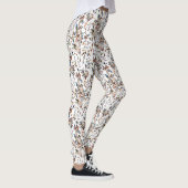 Blauwe Waterverf Floral van de witte bessen Leggings (Rechts)