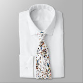 Blauwe Waterverf Floral van de witte bessen Stropdas (Gebonden)