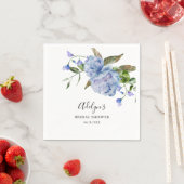 Blauwe Waterverf Floral Vrijgezellenfeest Servet (Insitu)