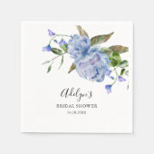 Blauwe Waterverf Floral Vrijgezellenfeest Servet (Voorkant)