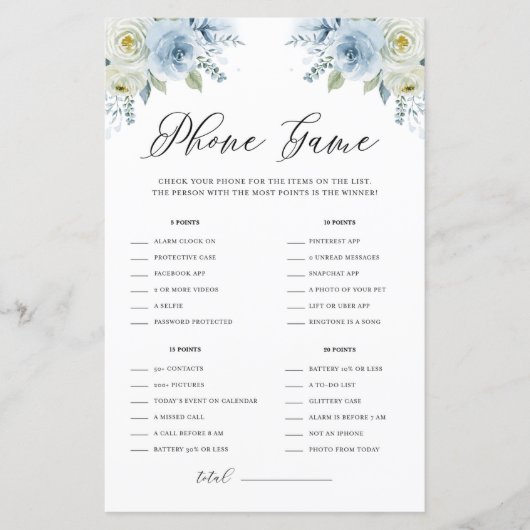 Blauwe Waterverf Floral Wat is er op je telefoonsp (Voorkant)