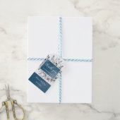 Blauwe Waterverf, Floral Wedding/andere Dank je Cadeaulabel (Met Touw)