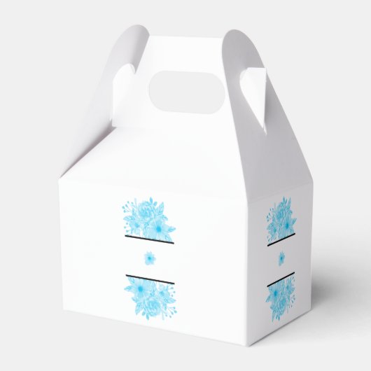 Blauwe Waterverf Floral Wedding Bedankdoosjes (Achterkant)