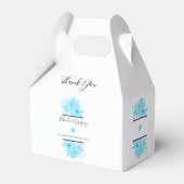 Blauwe Waterverf Floral Wedding Bedankdoosjes (Voorkant Zijde)