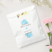 Blauwe Waterverf Floral Wedding Bedankzakje (Gezegeld)