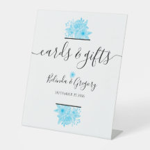 Blauwe Waterverf Floral Wedding Cards & Gifts