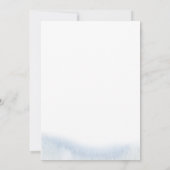 Blauwe Waterverf Floral Wedding Kaart (Achterkant)