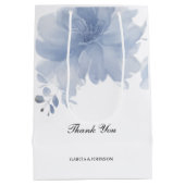 Blauwe Waterverf Floral Wedding Medium Cadeauzakje (Achterkant)