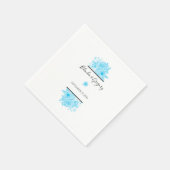 Blauwe Waterverf Floral Wedding Servet (Hoek)