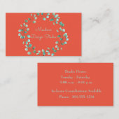 Blauwe Waterverf Floral Wreath Visitekaartje (Voorkant / Achterkant)