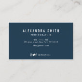 blauwe waterverf florale logo fotograaf visitekaartje (Achterkant)