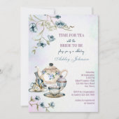 Blauwe waterverf florthee vrijgezellenfeest kaart (Voorkant)