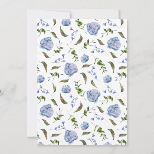 Blauwe Waterverf Flower Boy Baby shower Bedankkaart (Achterkant)