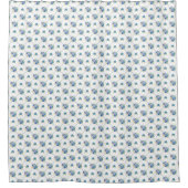 Blauwe Waterverf Flowers Shower Curtain Douchegordijn (Voorkant)