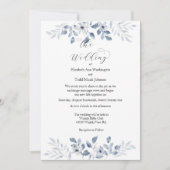 Blauwe Waterverf foto bruiloft uitnodiging (Voorkant)