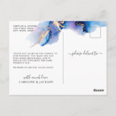 Blauwe Waterverf Foto Hartelijk dank Briefkaart (Achterkant)