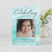 Blauwe Waterverf Fotoherfst leven Kaart (Staand voorkant)