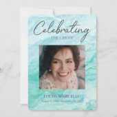 Blauwe Waterverf Fotoherfst leven Kaart (Voorkant)