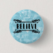 Blauwe Waterverf - Geloof Ronde Button 3,2 Cm (Voorkant)