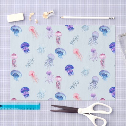 Blauwe Waterverf gemengde kleur kwal Tissuepapier (Craft)