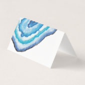 Blauwe Waterverf Geodes Rock Bruiloft Kaart (Achterkant)