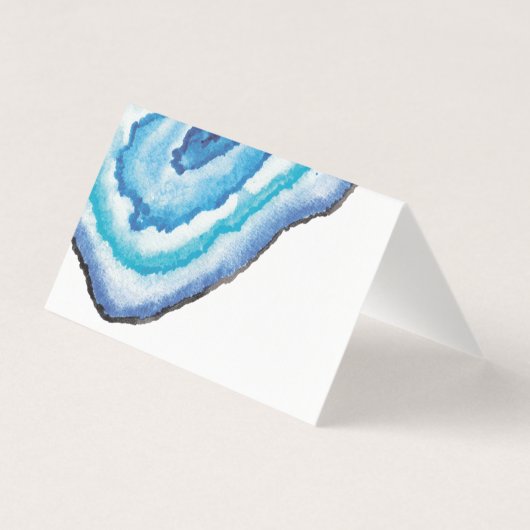 Blauwe Waterverf Geodes Rock Bruiloft Kaart (Achterkant)
