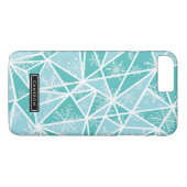 Blauwe Waterverf geometrische sneeuwvlokken Patroo Case-Mate iPhone Case (Achterkant (Horizontaal))