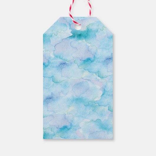 Blauwe waterverf gepersonaliseerd Dank u Favor lab Cadeaulabel (Achterkant)