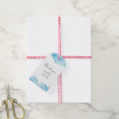 Blauwe waterverf gepersonaliseerd Dank u Favor lab Cadeaulabel (Met Touw)